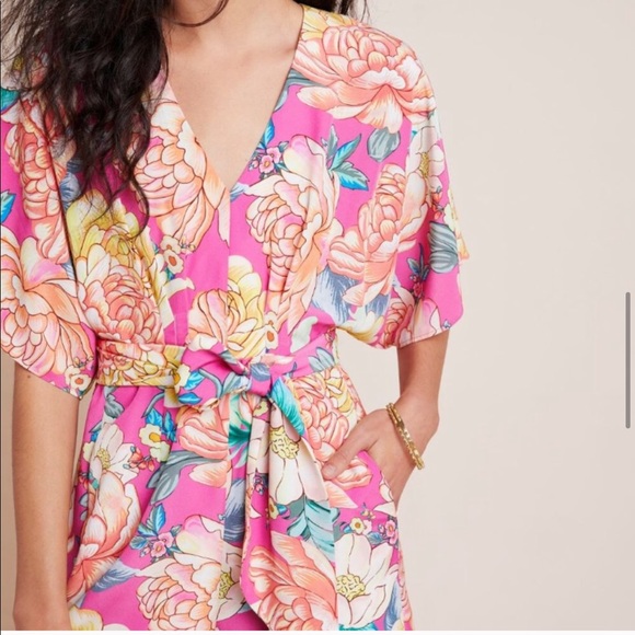 Farm Rio Eulalie Wide Leg Jumpsuit Floral Sz XS - Picture 2 of 6